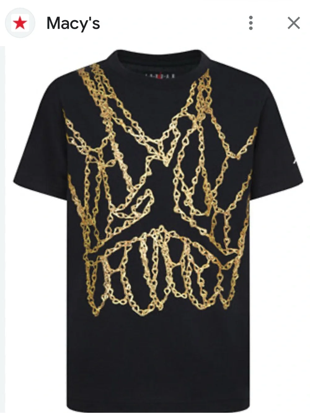 Jordan Short Sleeve Tee with Gold Chain Graphic